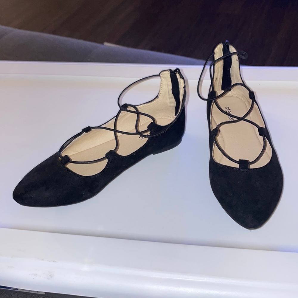 Black Suede Flats